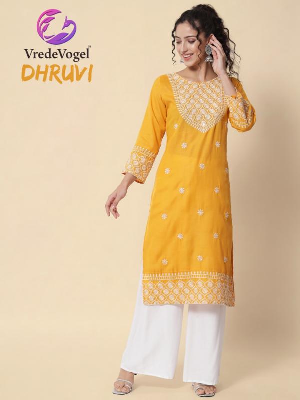 VredeVogel-Dhruvi Cotton Work Designer Exclusive Kurti collection